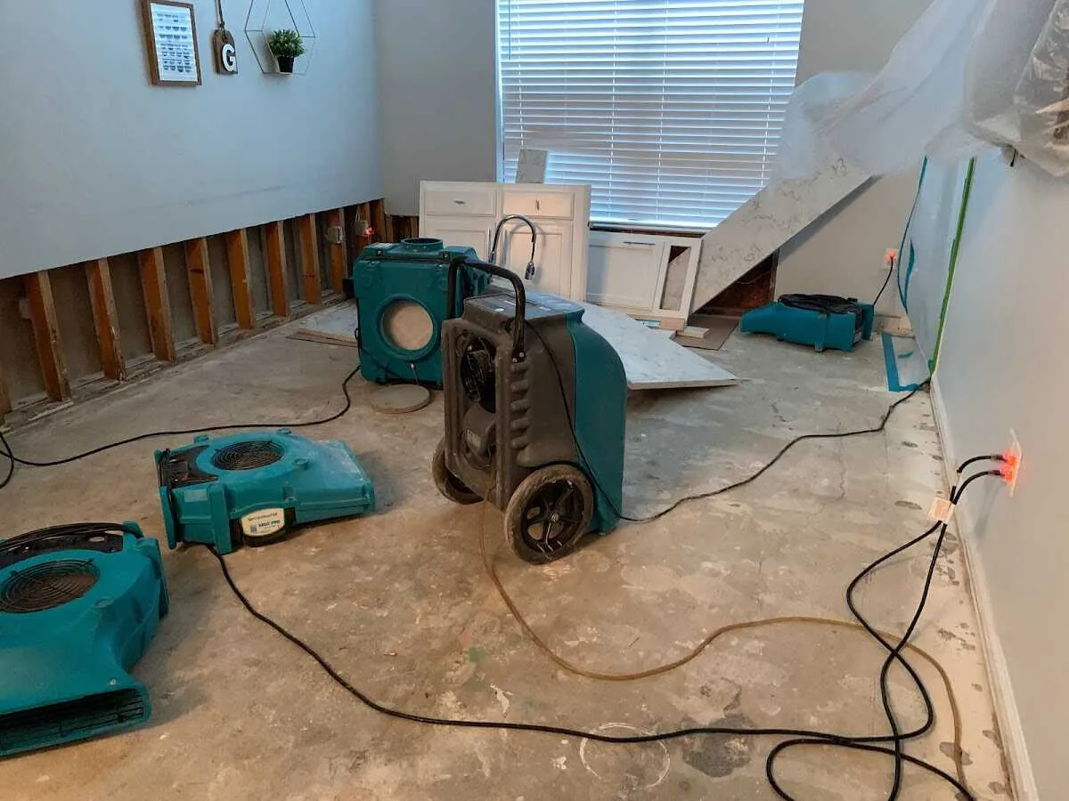 Dehumidifier in flood-cut room for Water Extraction & Removal in Bay City